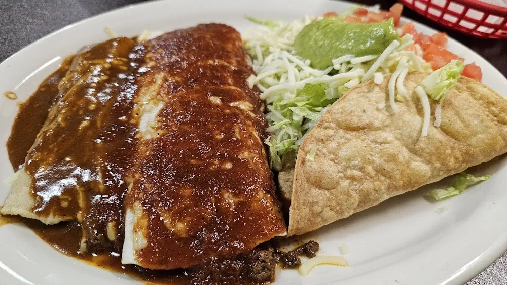 Bean and Cheese Burrito with Rice and Beans